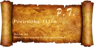 Povinszky Tilla névjegykártya
